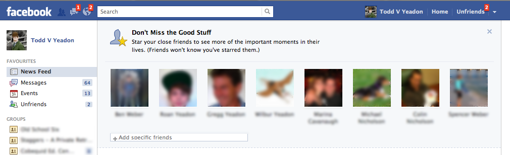 facebook star your friends