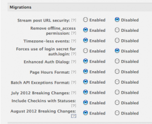faceebook 2012 Breaking Changes