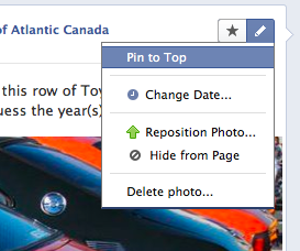 fb timeline pages pin